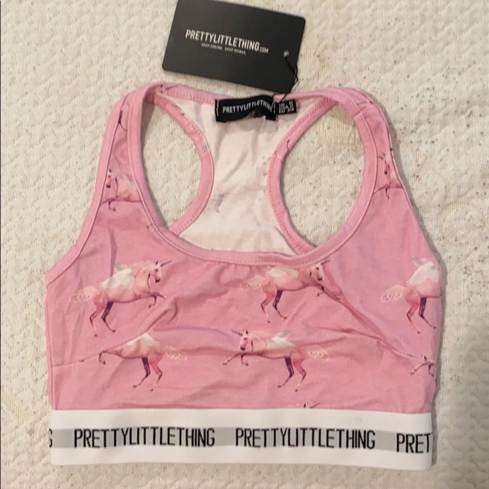 Pretty little thing unicorn sports bra